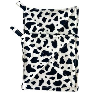 Hand Crafted Colorful Cow Print Fabric 100% Cotton Potholders Trivet Hot Mats